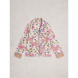 White Stuff Nina Organic PJ Long Sleeve Shirt In Natural Print