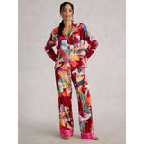 White Stuff Nina Organic PJ Long Sleeve Shirt In Red Multi