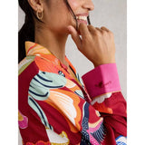 White Stuff Nina Organic PJ Long Sleeve Shirt In Red Multi