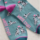 White Stuff Novelty Dalmatian Ankle Sock In Mid Blue