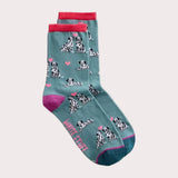 White Stuff Novelty Dalmatian Ankle Sock In Mid Blue