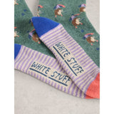White Stuff Novelty Stripe Ankle Sock In Teal