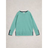 White Stuff Olive Crew Neck Long Sleeve Jumper In Teal