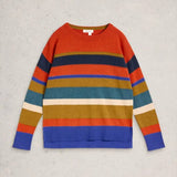 White Stuff Olive Stitch Stripe Jumper In Red Multi