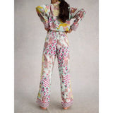 White Stuff Organic Nina PJ Bottom In Green Multi