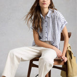 White Stuff Orla Button Through Shirt In Blue