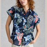 White Stuff Orla Button Through Shirt In Navy Multi
