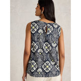 White Stuff Paradise Cotton Vest In Navy Print