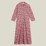 White Stuff Rua Jersey Collared Shirt Dress Midi in Pink Multi