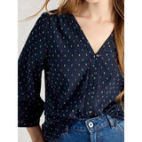 White Stuff Ruby Cotton Organic Top In Navy