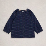 White Stuff Ruby Cotton Organic Top In Navy