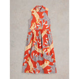 White Stuff Rylee Jersey Shirt Dress in Red Multi