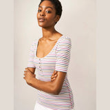 White Stuff Sherbet Tee Stripe White