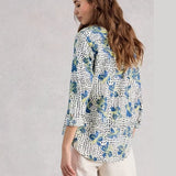 White Stuff Sophie Collared Organic Cotton Long Sleeve Shirt In Ivory