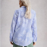 White Stuff Sophie Jacquard Shirt In Blue