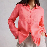 White Stuff Sophie Linen Shirt In Mid Coral