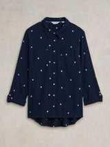 White Stuff Sophie Organic Cotton Shirt In Dark Navy