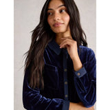 White Stuff Sophie Velvet Shirt In Navy