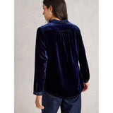 White Stuff Sophie Velvet Shirt In Navy