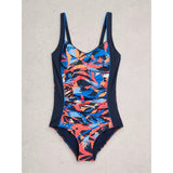White Stuff Splash Control Swimsuit In Navy Print