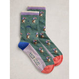 White Stuff Stripe Ankle Sock In Teal