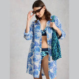 White Stuff Suzie Beach Shirt Dress In Blue
