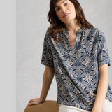 White Stuff Teakie Crinkle Top In Navy