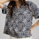 White Stuff Teakie Crinkle Top In Navy