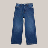 White Stuff Tia Cropped Wide Leg Jean In Dark Denim