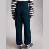 White Stuff Tia Linen Wide Leg Crop In Dark Navy