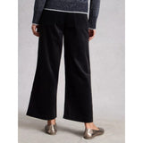 White Stuff Tia Velvet Wide Leg Crop In Black