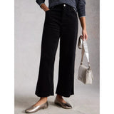 White Stuff Tia Velvet Wide Leg Crop In Black