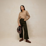 White Stuff Tia Wide Leg Crop In Khaki