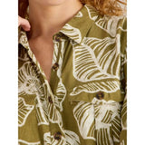 White Stuff Tiff Linen Blend Shirt Dress In Green