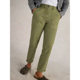 White Stuff Twister Full Length Chino Trouser In Khaki Green