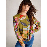 White Stuff Ulla Crew Neck Top In Green Multi