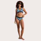 White Stuff Valley Swim Bikini Top In Navy Print