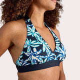 White Stuff Valley Swim Bikini Top In Navy Print