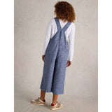 White Stuff Viola Sleeveless Linen Dungaree In Chambray Blue