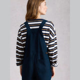 White Stuff Vivian Linen Relaxed Dungaree In Dark Navy