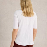 White Stuff Weaver Broderie Tee In Brilliant White