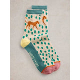 White Stuff Wild Side Ankle Sock In Natural Multi