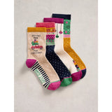 White Stuff Xmas Ankle Socks 4 Pack