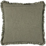 Yard Bertie Washed Cotton Velvet Cushion Moss