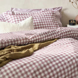 Yard Barton Gingham Check Duvet Cover Set Berry - Double