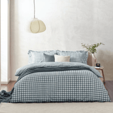 Yard Barton Gingham Check Duvet Cover Set Navy