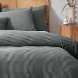 Yard Chunky Waffle Duvet Cover Set in Dusk