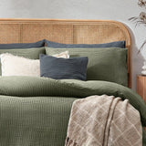 Yard Chunky Waffle Duvet Cover Set Eucalyptus