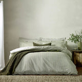 Yard Hebden Cotton Stripe Olive Bedding Set Double