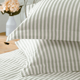 Yard Hebden Mélange Stripe 100% Cotton Duvet Cover Set Eucalyptus
